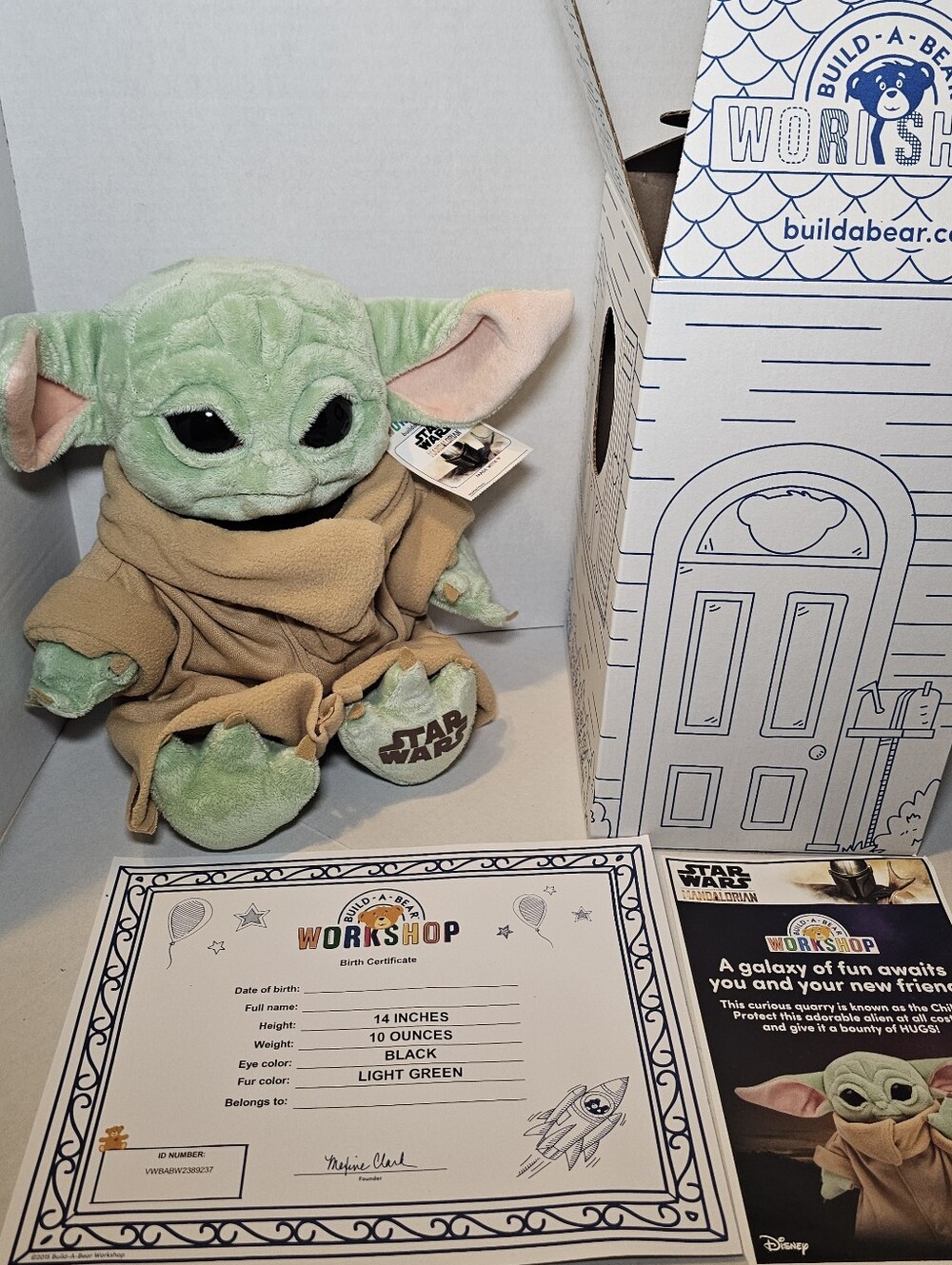 Build A Bear Grogu The Child Star Wars Mandalorian NWT Plush Sound Battery Dead